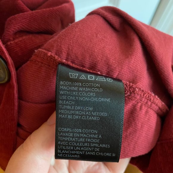 Urban Outfitters button down corduroy midi dress wine red size L - Picture 9 of 9